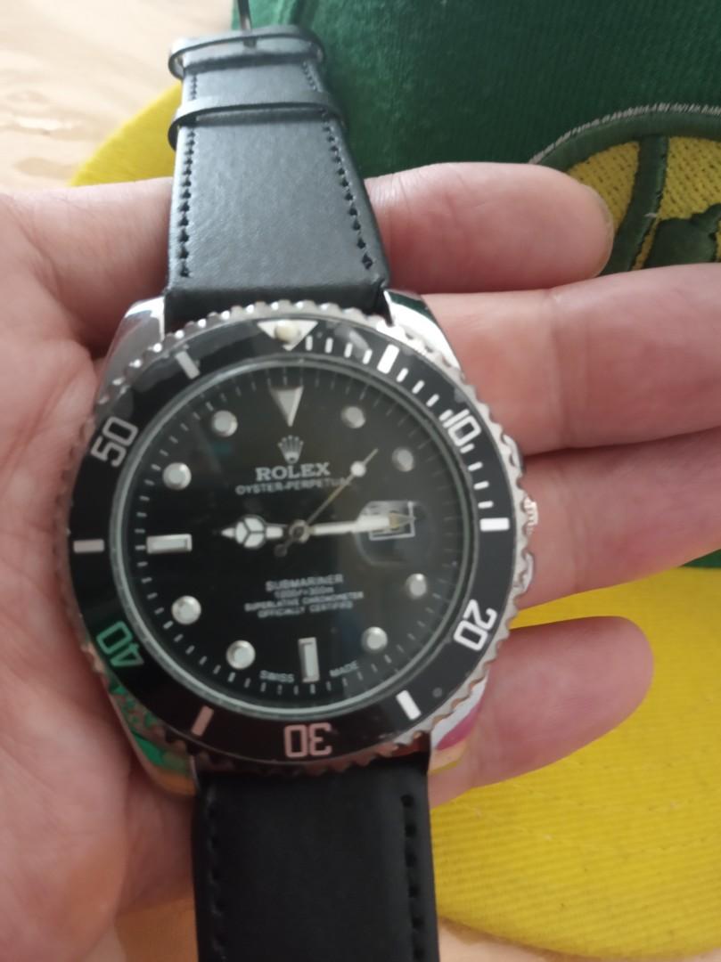 Rolex Batman Submariner GMT master quartz baterai kulit, Fesyen
