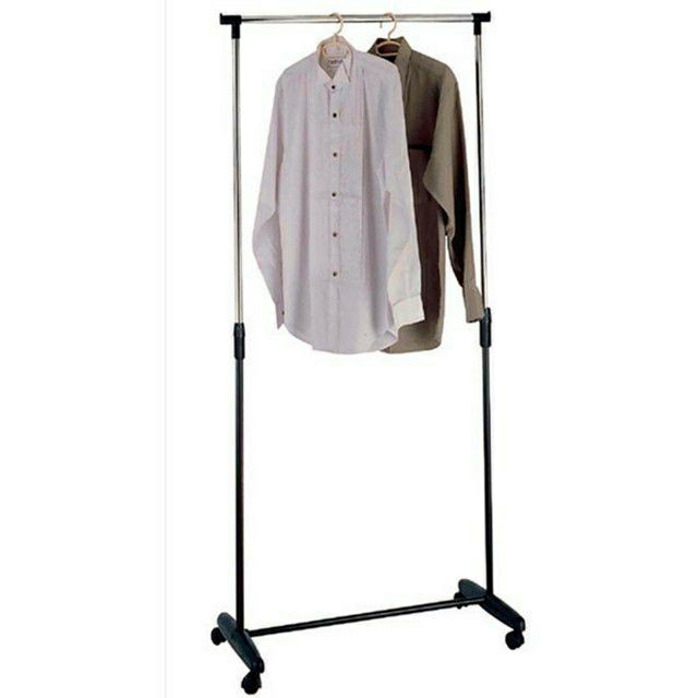 1 Pole Rack STAINLESS STEEL ADJUSTABLE SINGLE POLE RACK, Furniture & Home Living ...