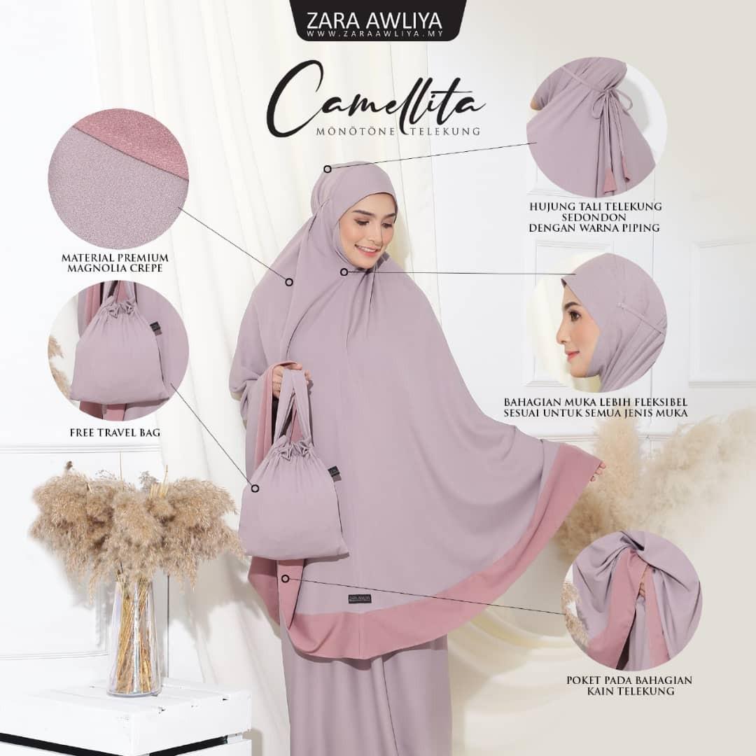 Telekung Camellita By Zara Awliya Women S Fashion Dresses Sets Traditional Ethnic Wear On Carousell