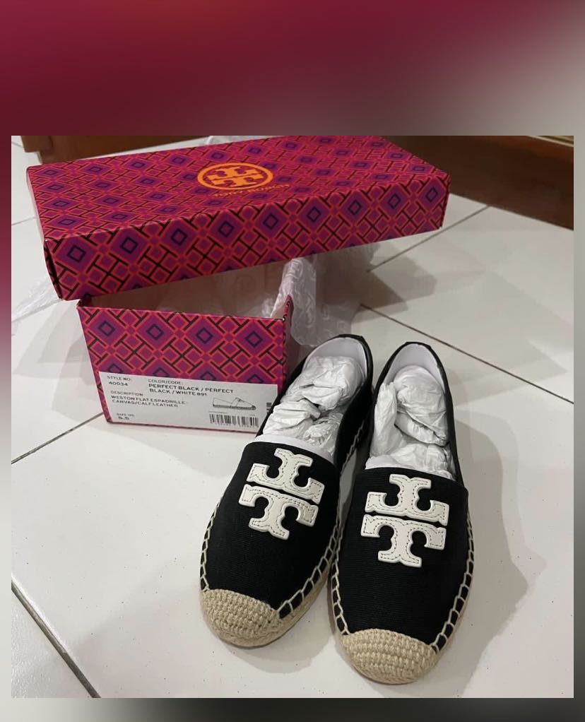 Tory burch espadrilles black and white new arrivals