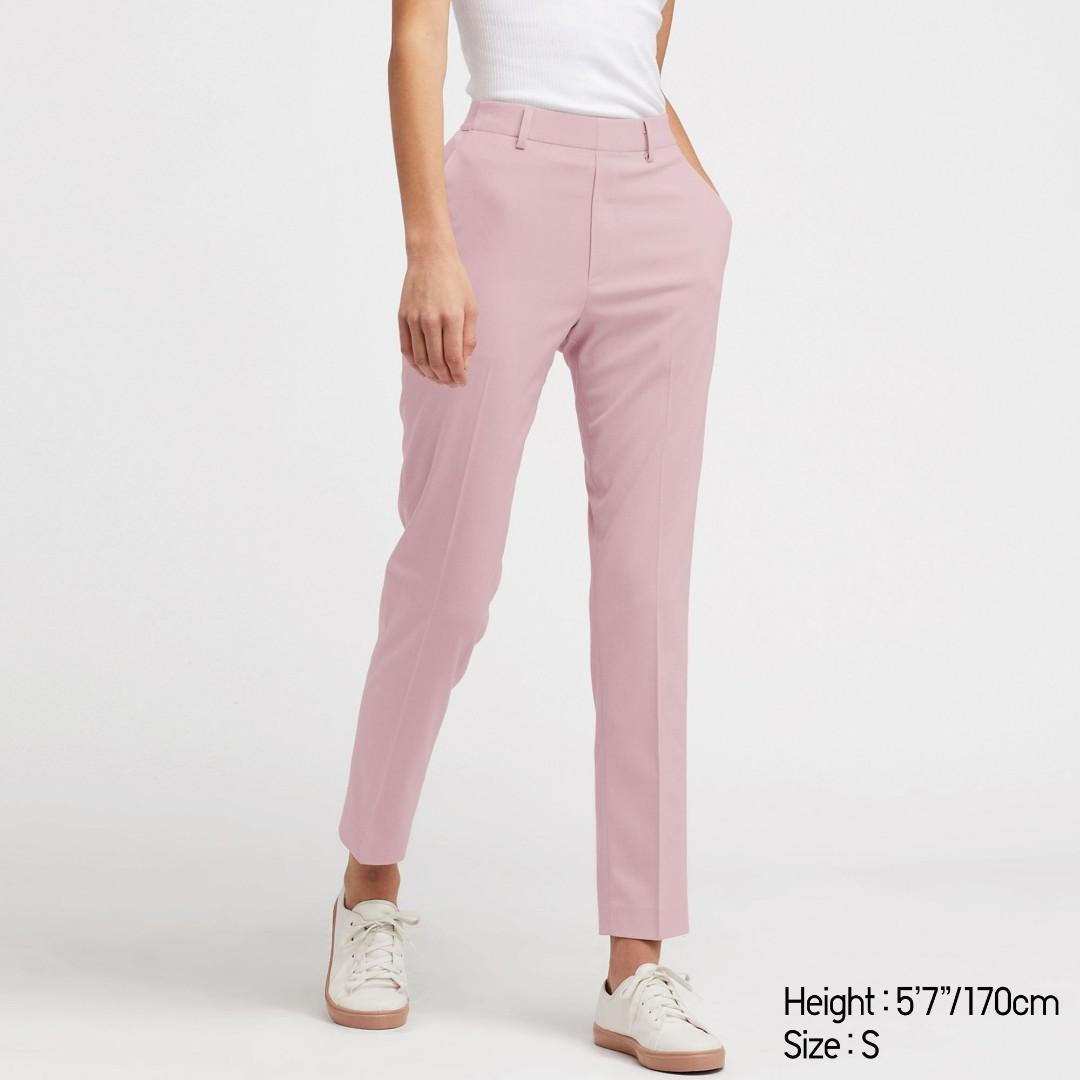 Pink ankle pants womens