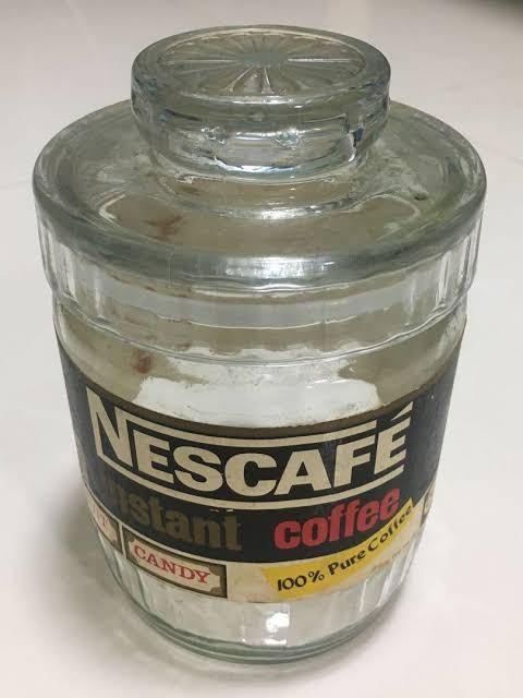 Vintage 1970's Nescafe Instant Coffee Glass Storage Jar Retro ...