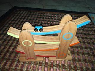 Wooden Sliding Track with car - ELC