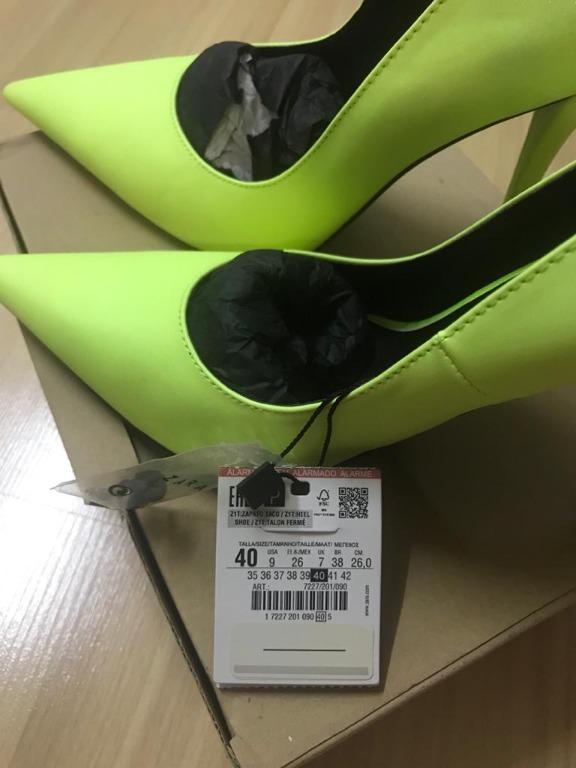 Zara neon green shoes store