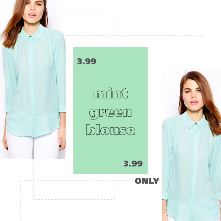 mint green blouse