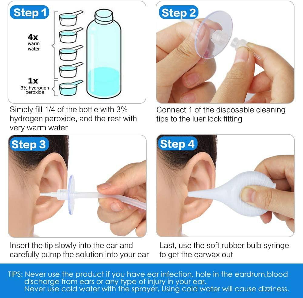 Ear Wax Removal, Manual Ear Irrigation Flushing System, Ear Wax Removal  Tool, Ear Cleaning Kit for Adults & Kids, Ear Wax Removal Kit Includes  Basin, Ear Cleaner, Towel, 31 Disposable Tips