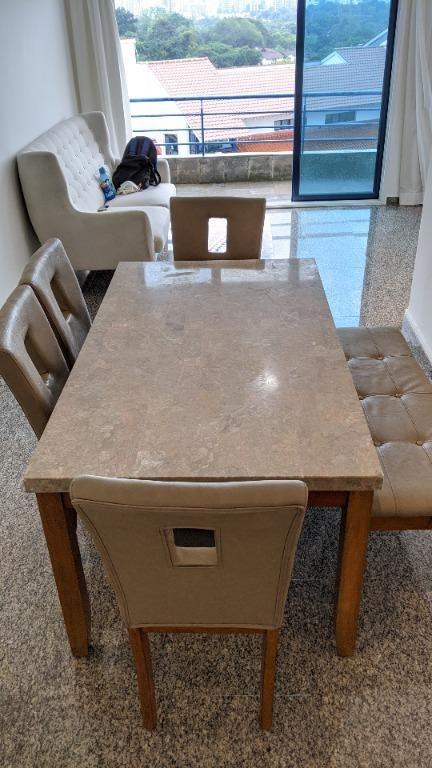 6pax Granite Dining Table Set Moving Out Sale Collect 26 28 Feb 2021 Furniture Home Living Furniture Tables Sets On Carousell