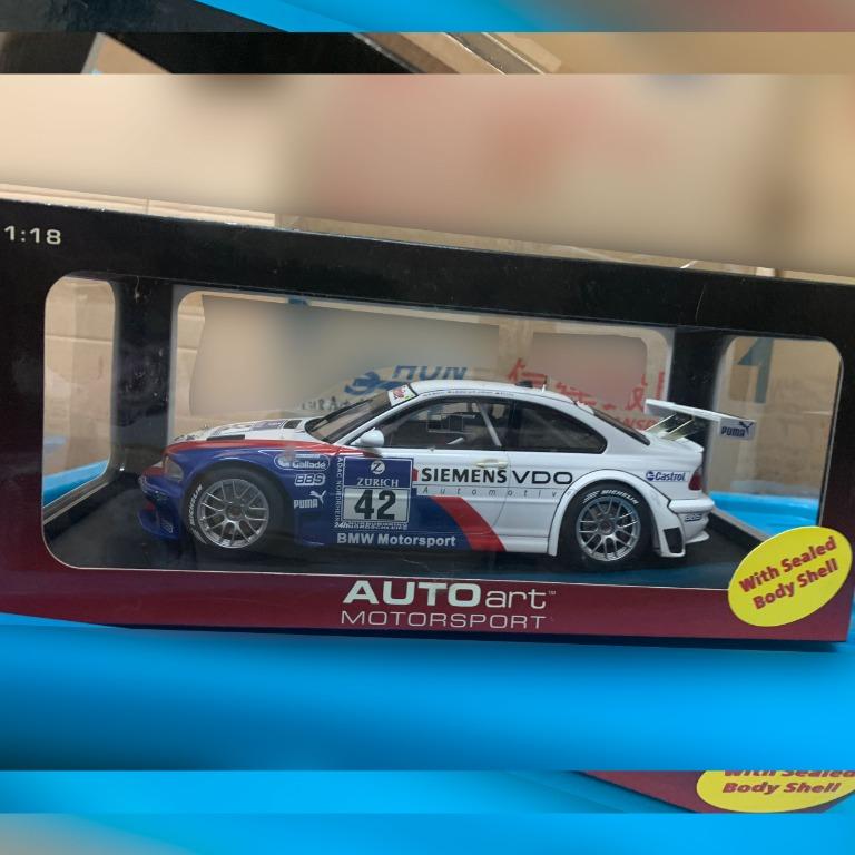 全新未開封絕版1:18 Autoart BMW M3 GTR Nurburgring 2004 #42 AUTO 
