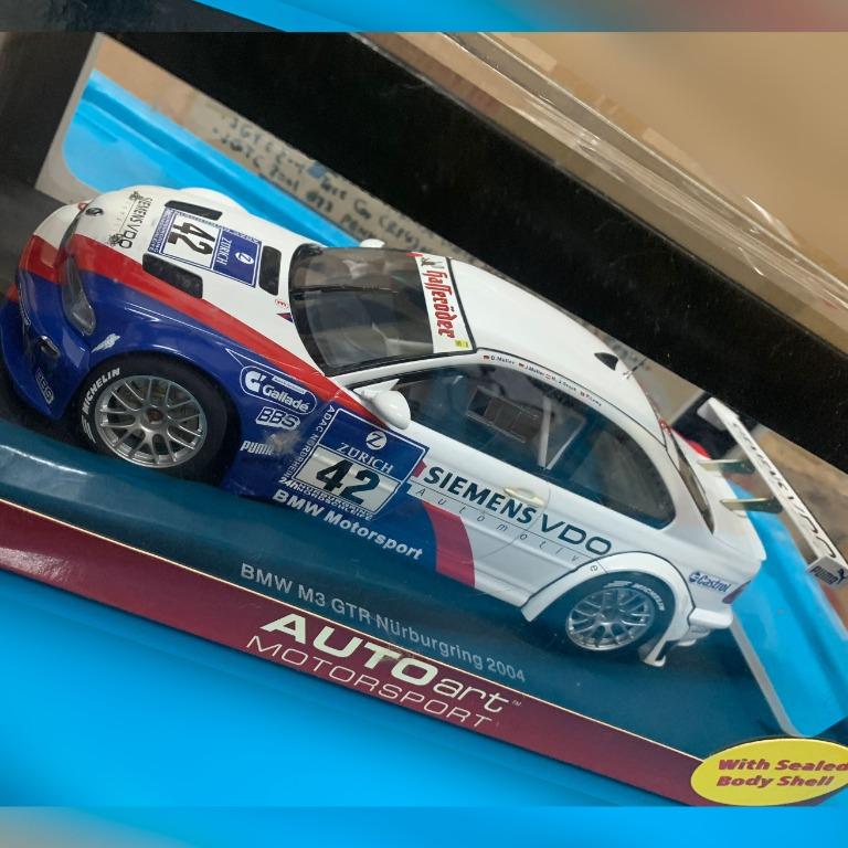 全新未開封絕版1:18 Autoart BMW M3 GTR Nurburgring 2004 #42 AUTO 