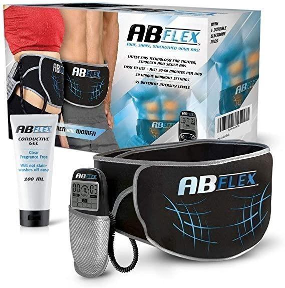 Ab Flex Abdominal Toning Belt  Electronic Abdominal Contraction Belt with  10 Programed Workouts 