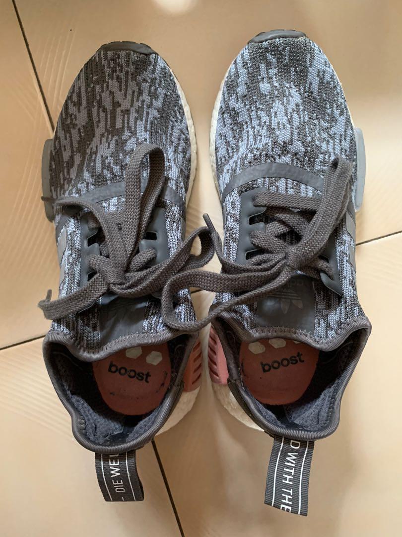 Adidas NMD R1 Grey and Raw Pink, Women's Fashion, Footwear, Sneakers on  Carousell