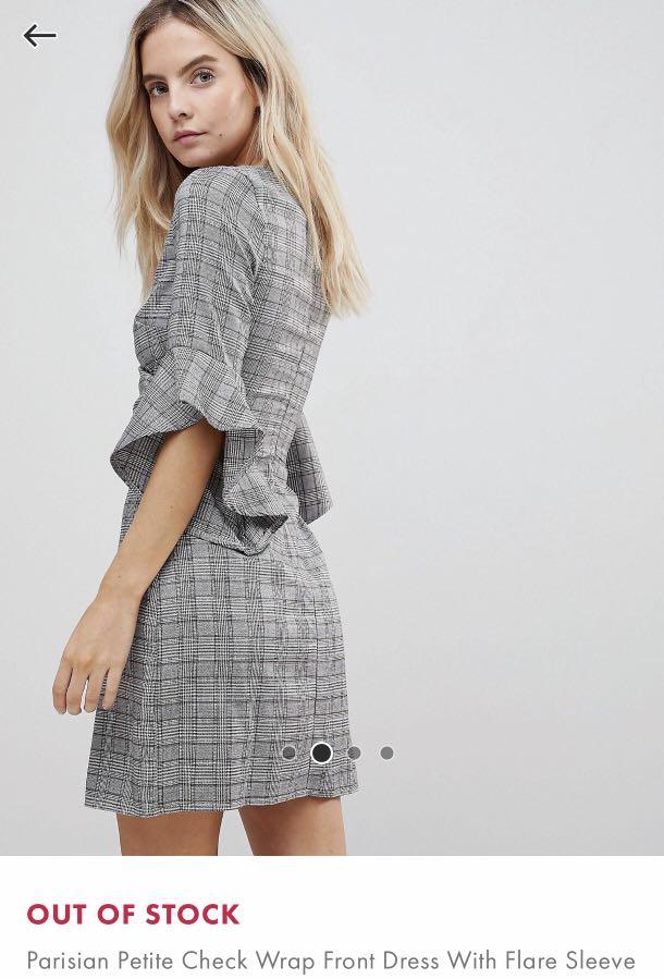 ASOS Parisian petite check wrap front dress