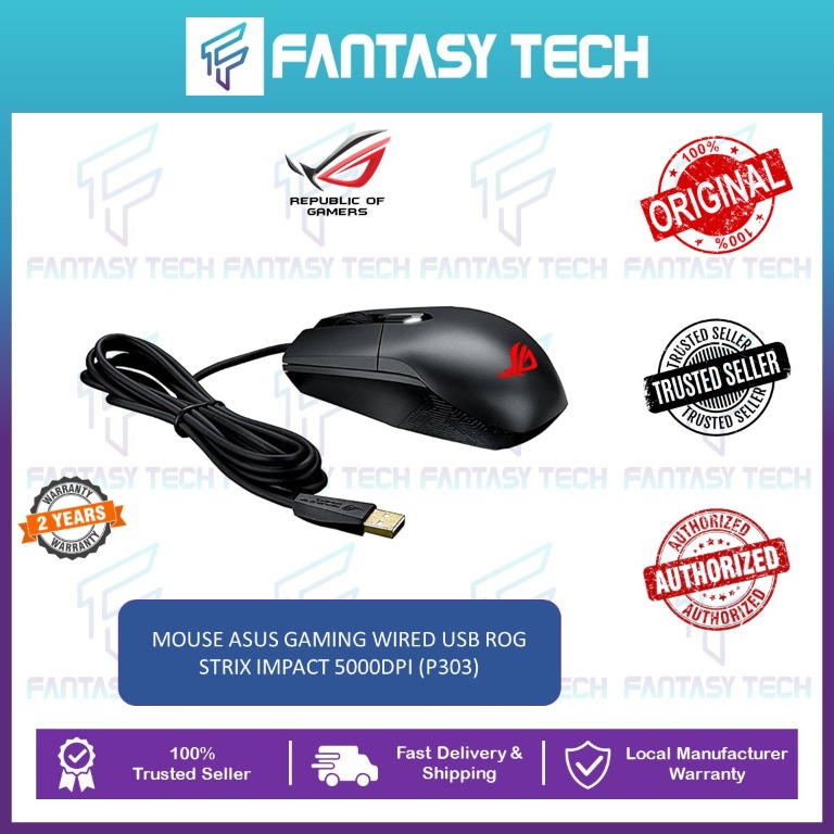 Asus ROG Strix Impact P303 Aura RGB USB Gaming Mouse, Computers & Tech ...