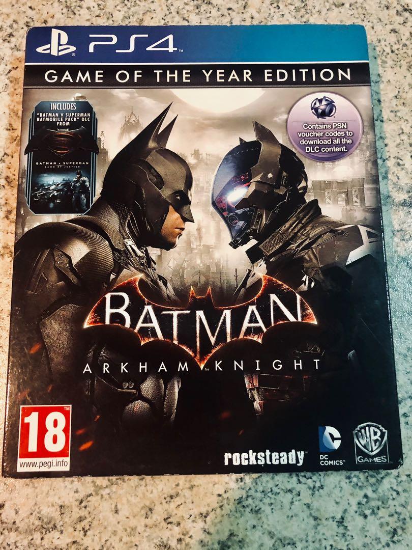 Batman Arkham Knight Game of the Year Edition (PS4 Game), Video Gaming,  Video Games, PlayStation on Carousell