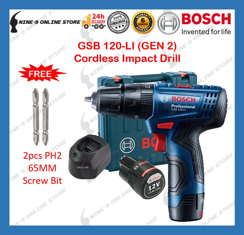 Bosch GSB 120LI (GEN 2) Cordless Impact Drill, Furniture & Home Living, Lighting & Fans, Fans