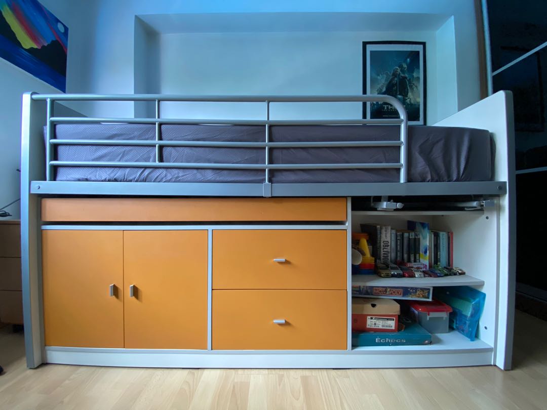 Bunk Bed Desk Combo, Furniture & Home Living, Furniture, Bed Frames & Mattresses on Carousell