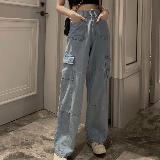 Cargo Mom Jeans, Women's Fashion 