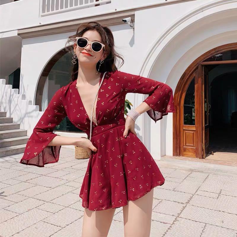 cute red romper