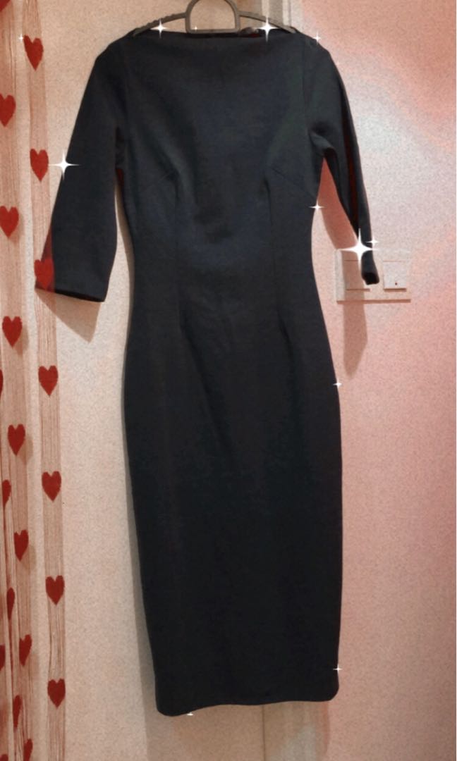dark green tight dress