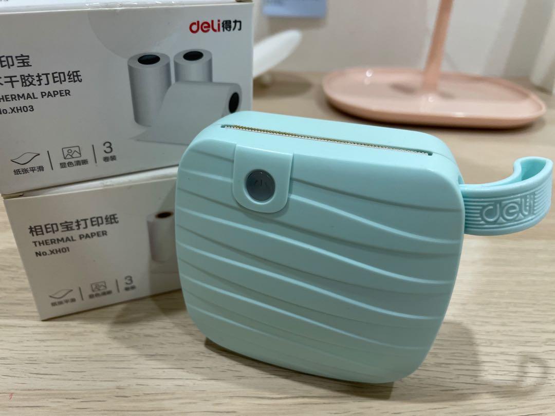 Deli 得力小型迷你蓝牙家用便携便签打印机 Mini label printer ...
