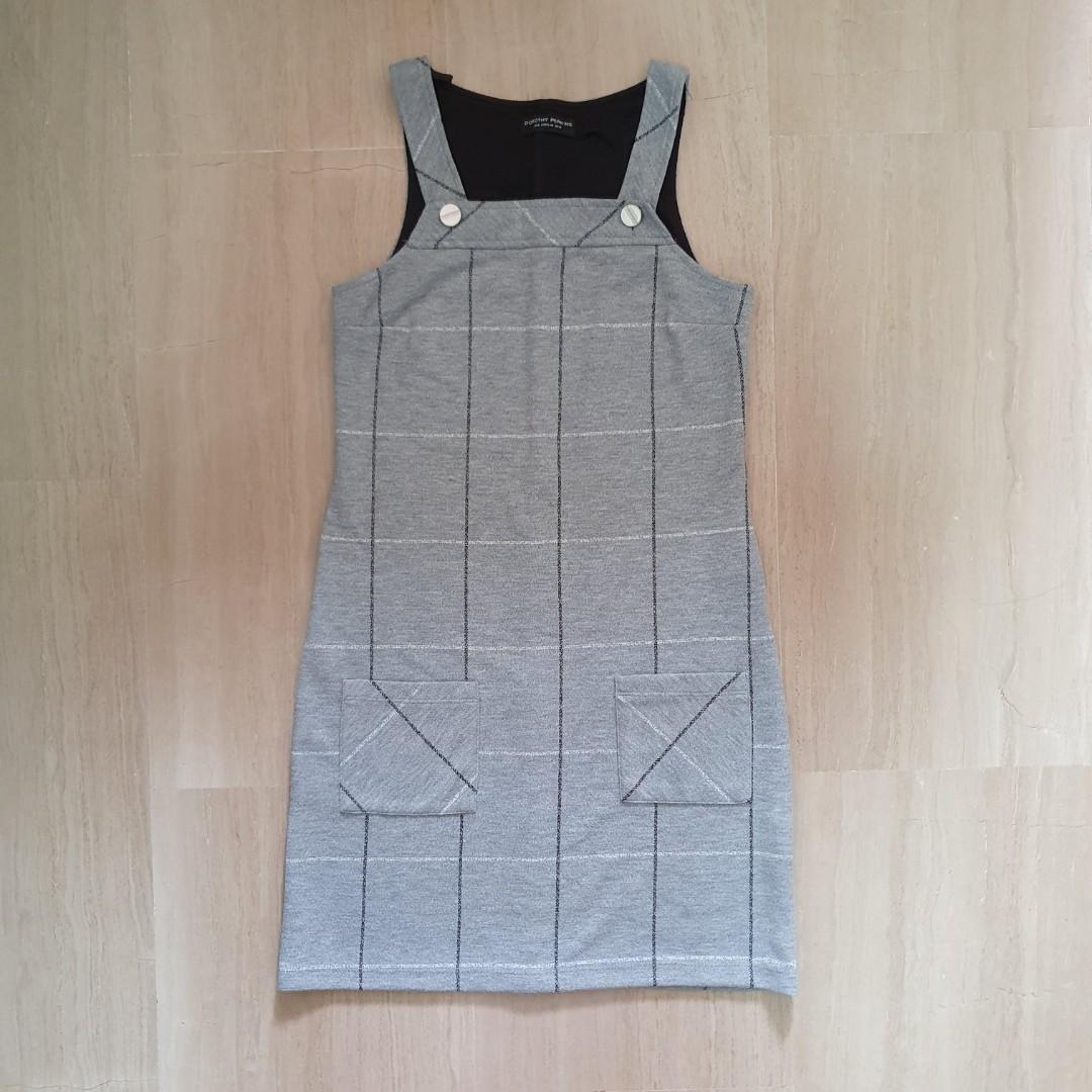 grey check pinafore dress Preloved Kids Dress – ApparelXchange CIC main image 1