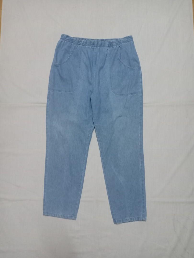 Cascade blue jeans elastic waist clearance