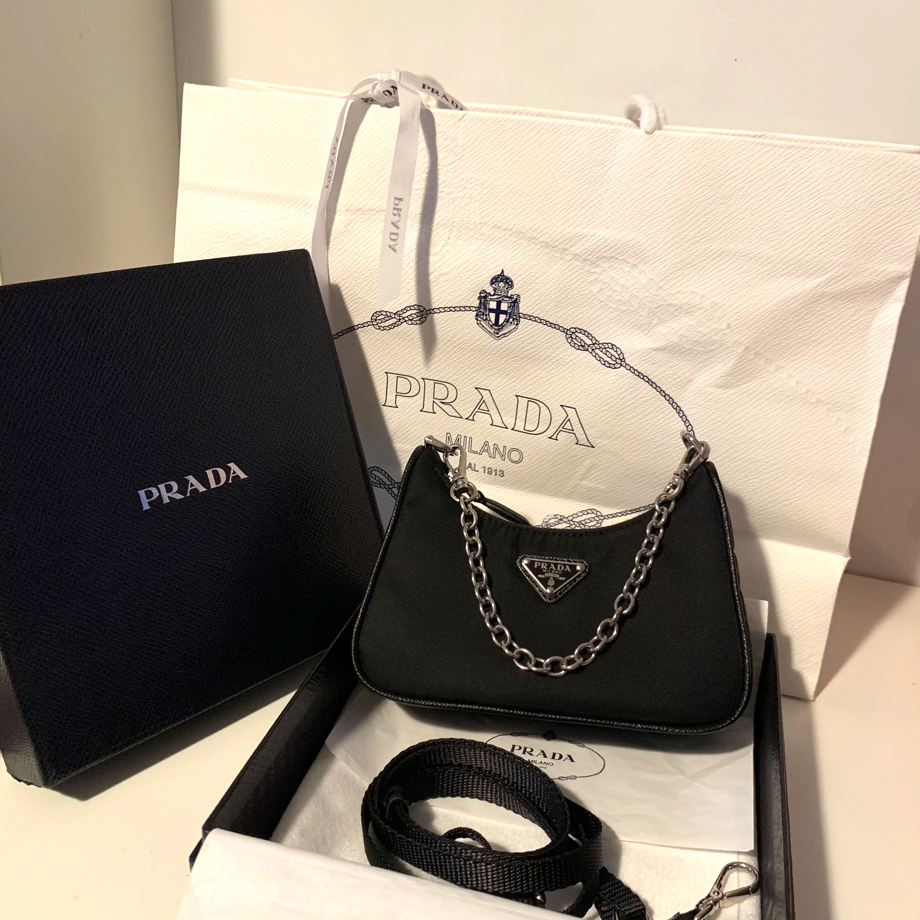 SOLD Authentic Mini Prada Re Edition nylon shoulder bag in black