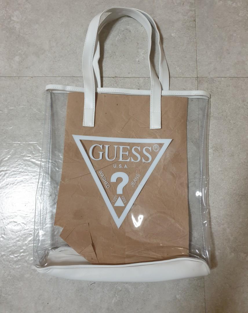 Guess clear best sale tote bag