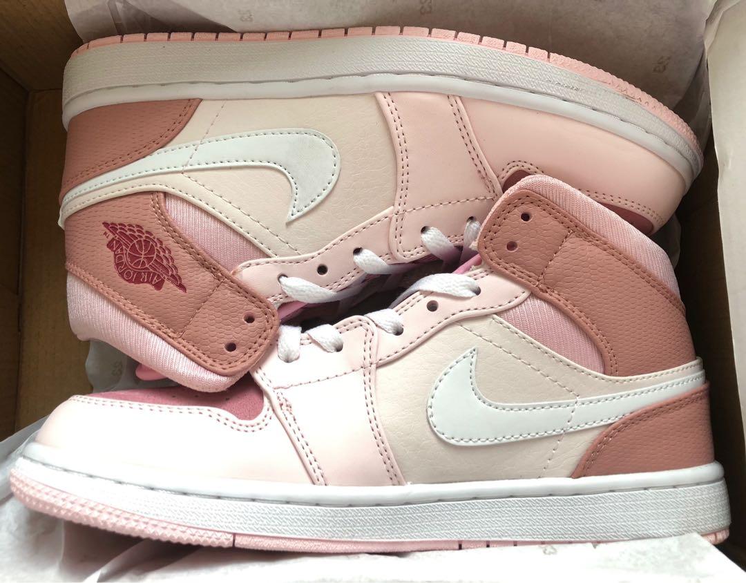 INSTOCK Nike Air Jordan 1 Mid Digital Pink Sneakers Shoes
