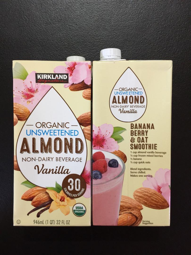 Kirkland organic unsweetened almond milk, Health & Nutrition, Health
