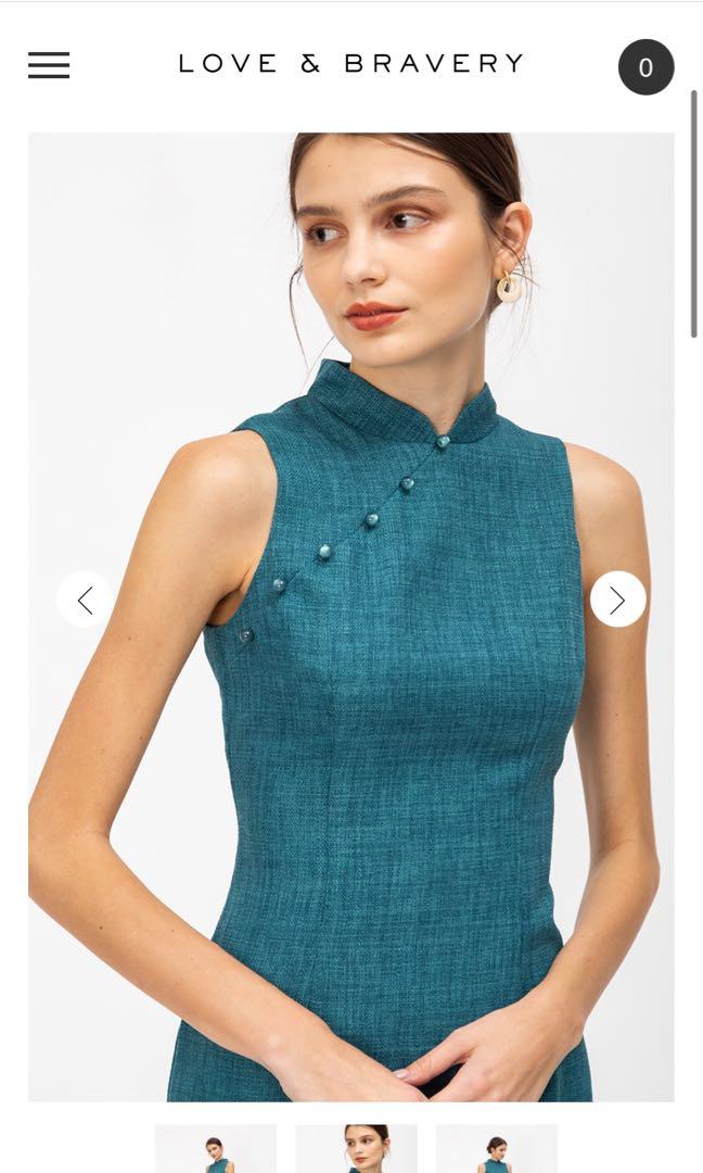 LOVE BRAVERY DARA TWEED SHEATH MIDI CHEONGSAM