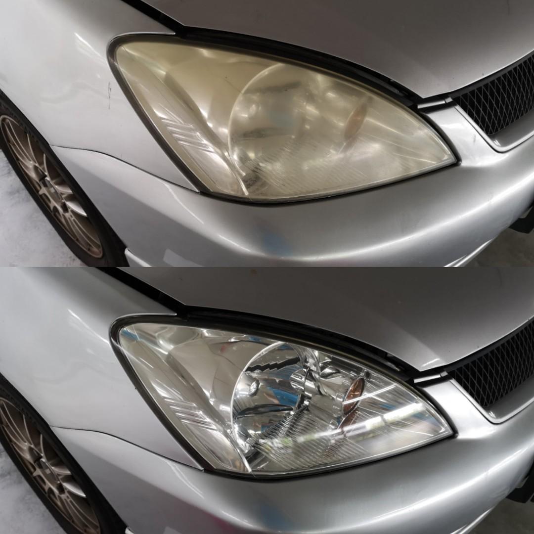 Mitsubishi Lancer GLX CS3 Headlight Restoration Polish, Car Accessories
