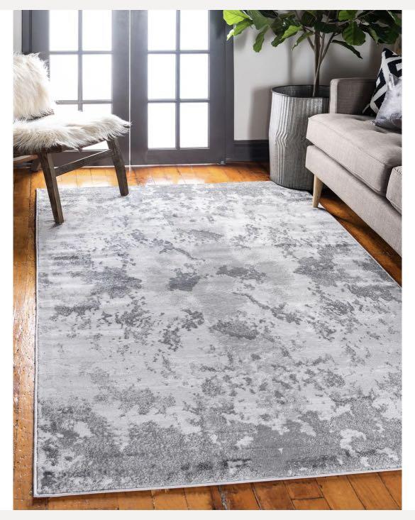 HALF MOON SHAGGY RUGS 60CMX120CM WOVEN GOOD QUALITY NEW SUPER THICK SILVER/GREY 
