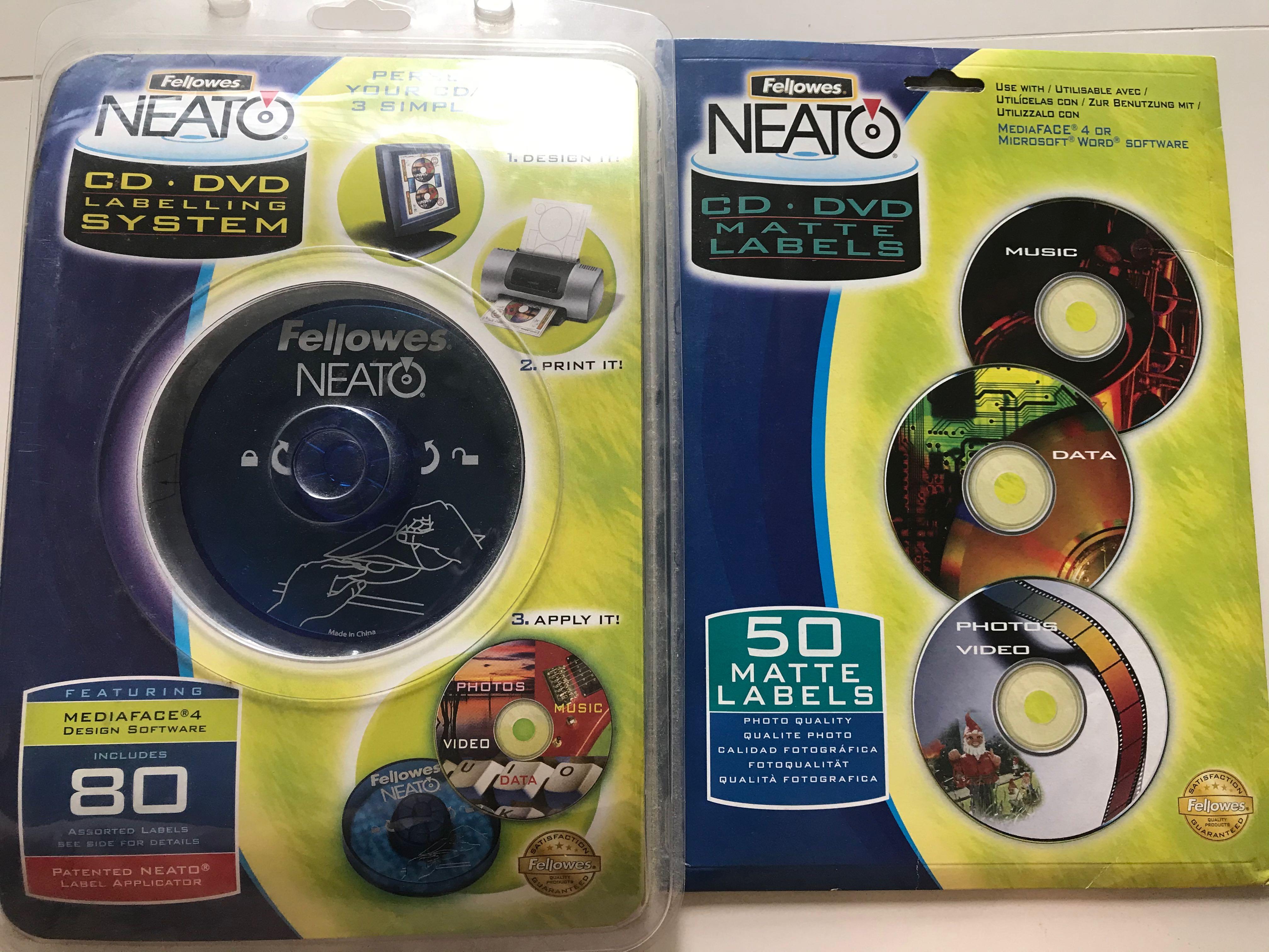 Neato CD & DVD labelling system + 50 matte labels, Everything ...