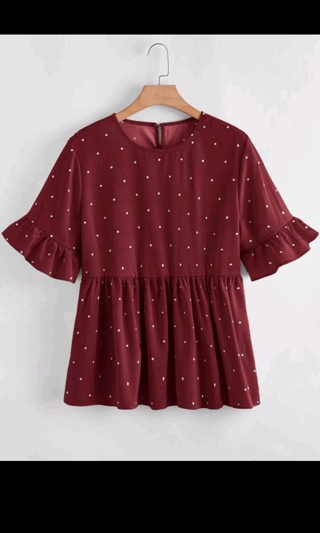 polka dot top shein