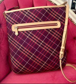 Preloved Original Burberry Pink Canvas Crossbody - Blue Label