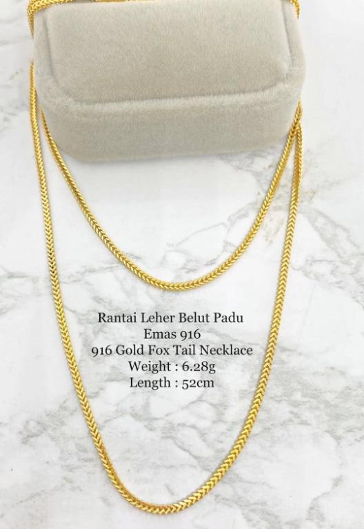Rantai Leher Belut Padu Emas 916 Women S Fashion Jewellery On Carousell