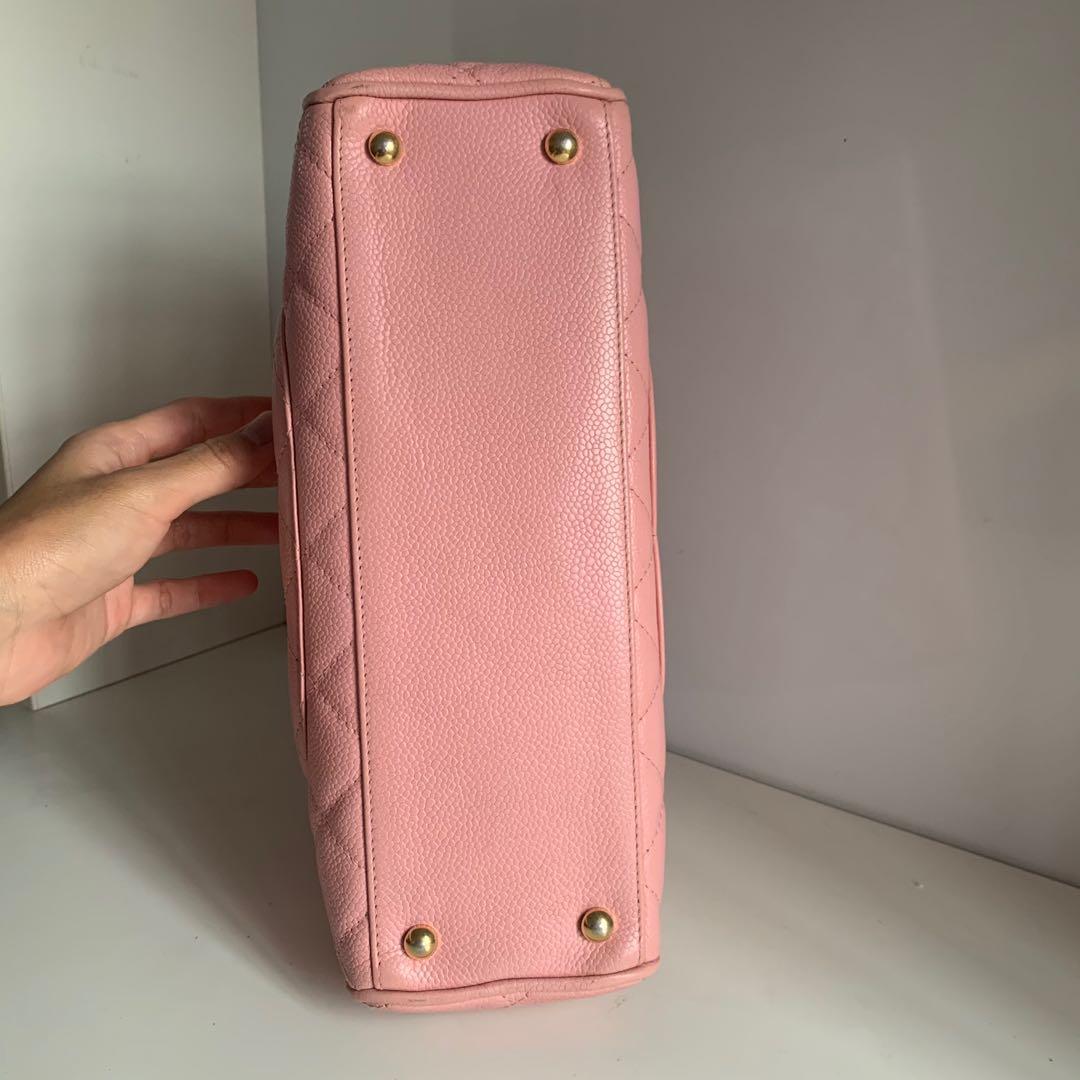 [RARE] Sakura Pink Chanel Mini Boston Bag CC Top Handle in Caviar
