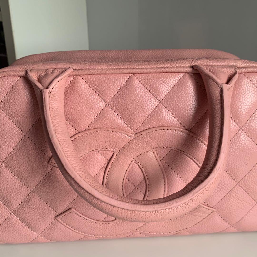 RARE] Sakura Pink Chanel Mini Boston Bag CC Top Handle in Caviar, Luxury,  Bags & Wallets on Carousell