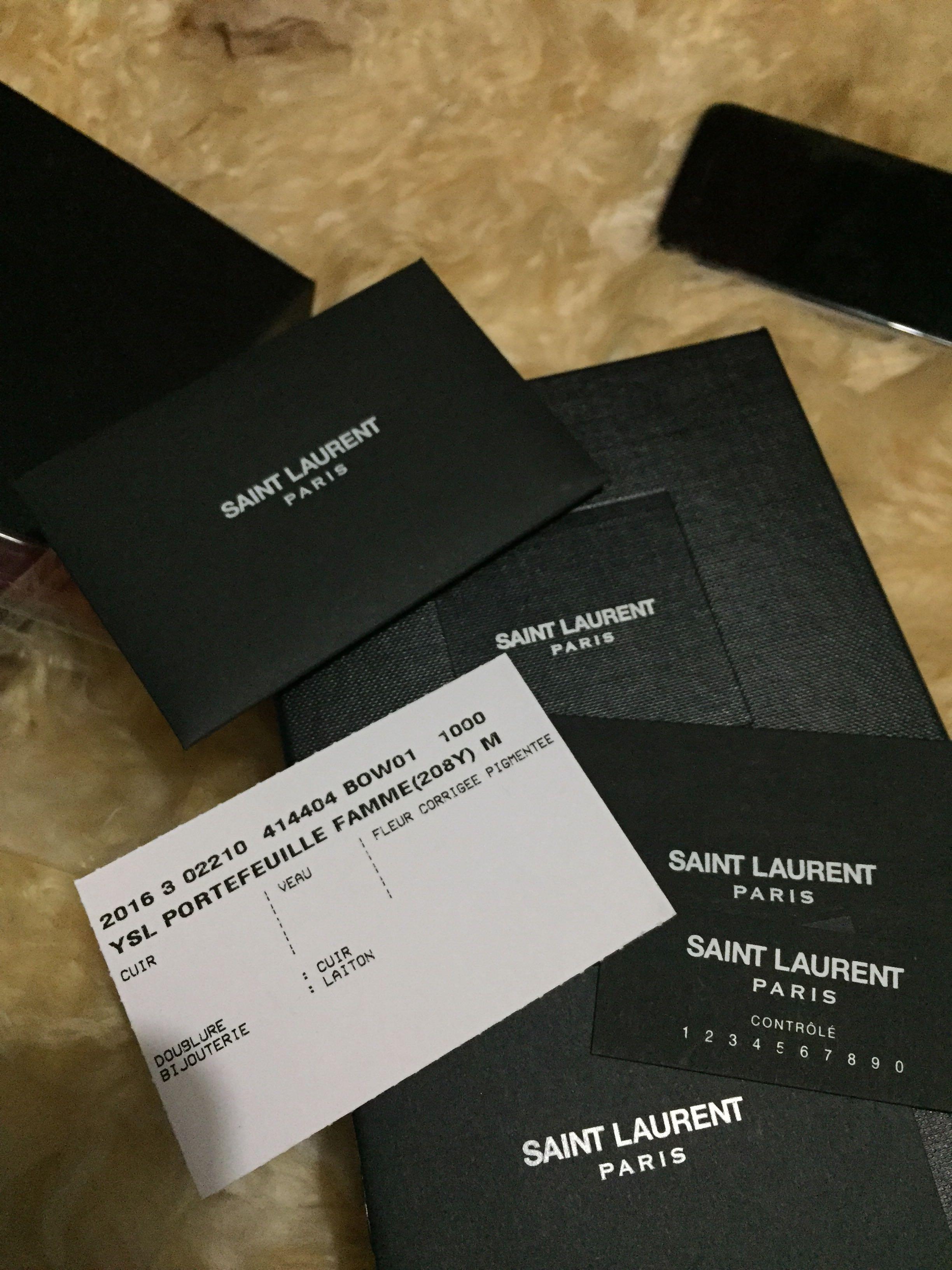 Do ysl bags fractional have authenticity cards