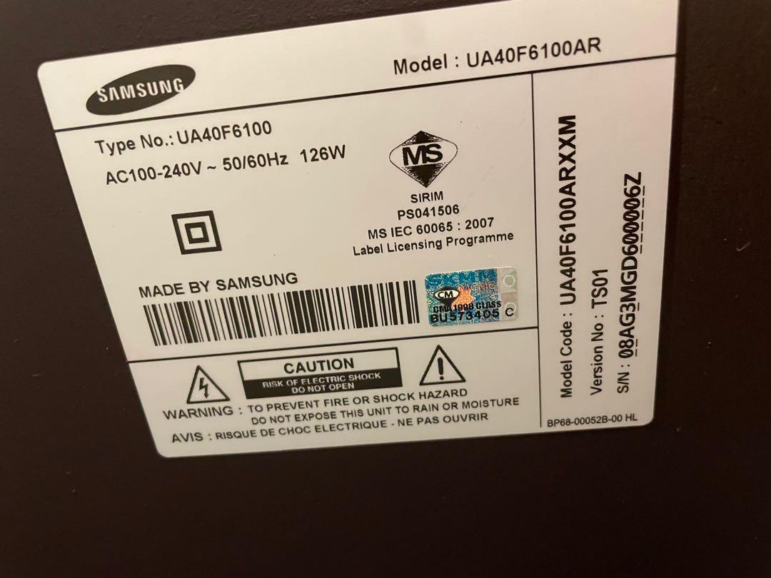 Samsung 3D 40 inch TV model UA40F6100AR, TV u0026 Home Appliances, TV u0026  Entertainment, TV on Carousell
