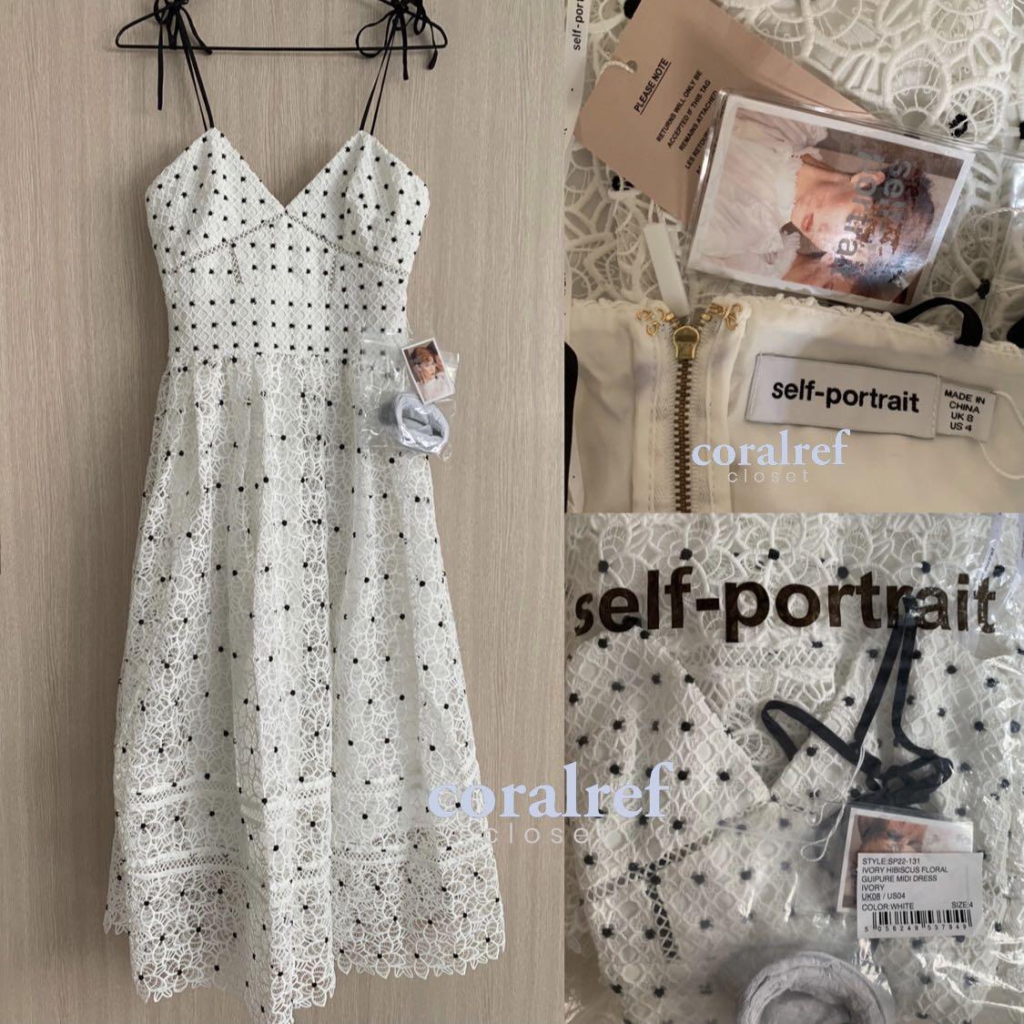 Self portrait ivory embroidered midi dress hotsell