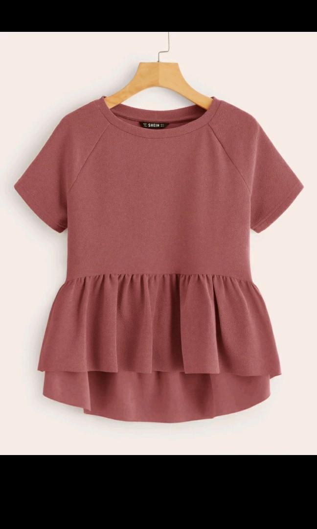 v neck peplum tee