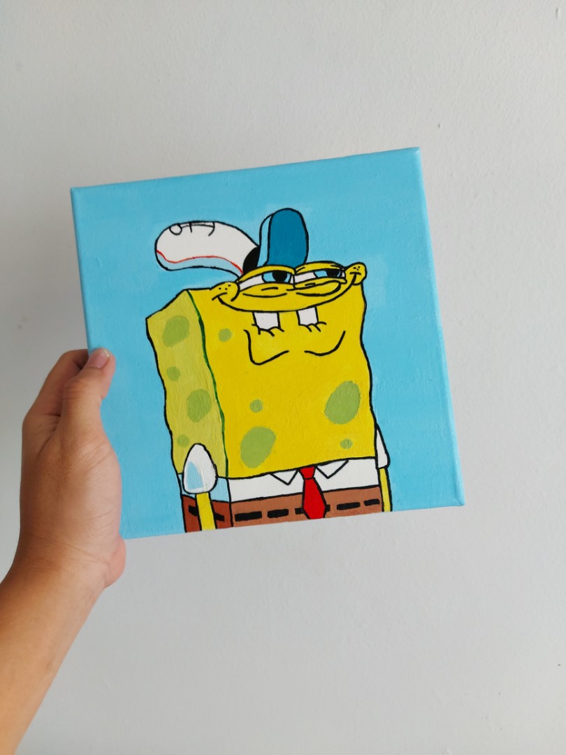 Spongebob Meme Canvas Design Craft Artwork On Carousell