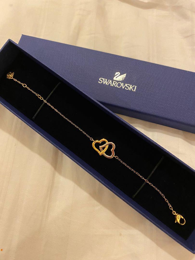 Swarovski double hot sale heart bracelet