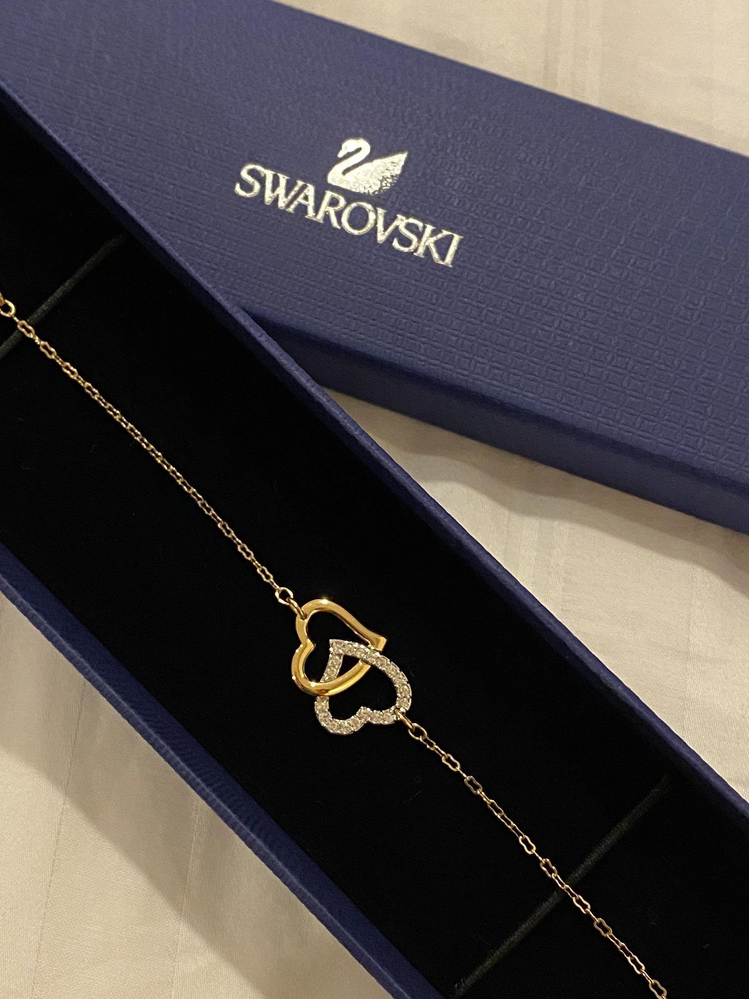 Swarovski double best sale heart bracelet