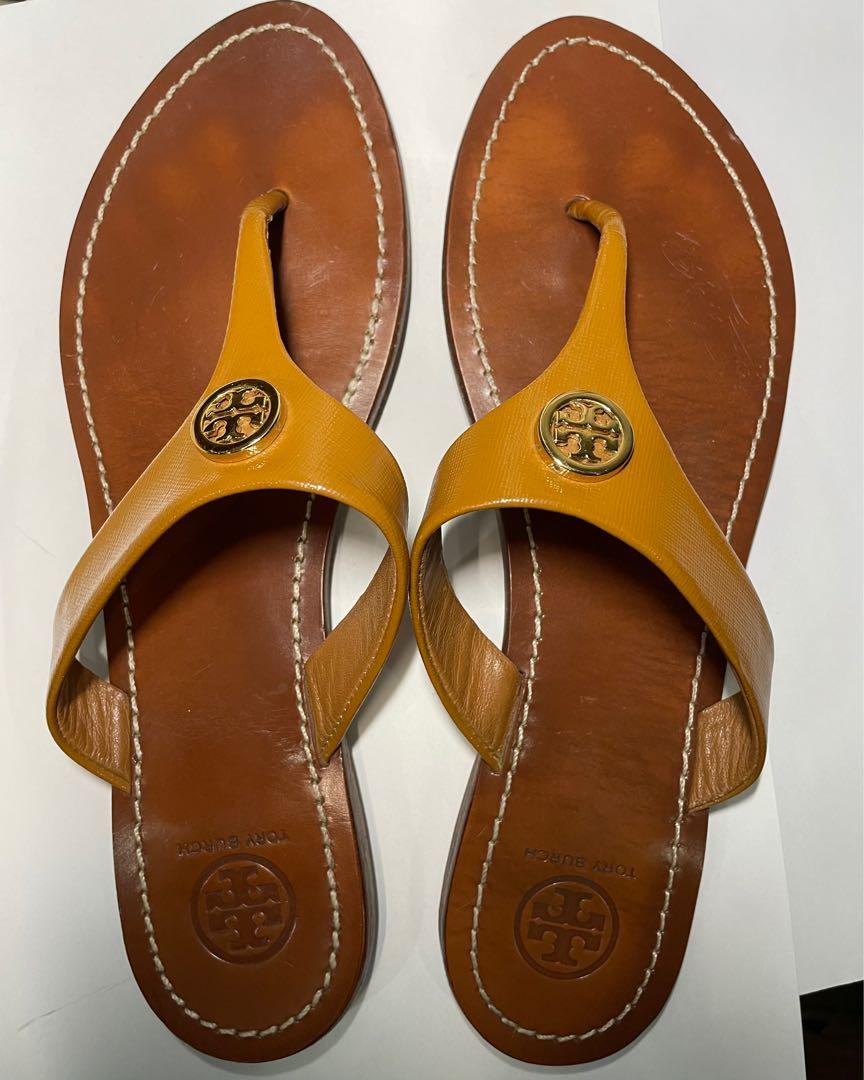 Authentic Tory Burch Patent Leather Sandals Size 8.5 Women s
