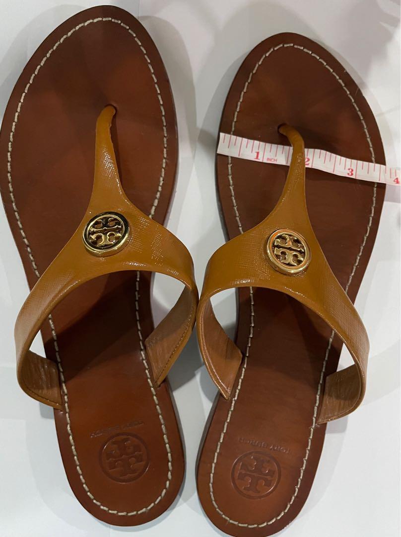 Authentic Tory Burch Patent Leather Sandals Size 8.5 Women s
