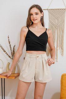 TYLLER HIGH WAIST CUFFED SHORTS #MADEBYLOVET (SAND) Lovet 
Size S