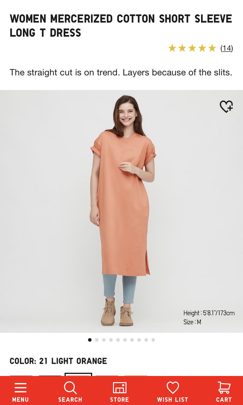 UNIQLO LIGHT ORANGE DRESS Women s Fashion Tops Sleeveless on
